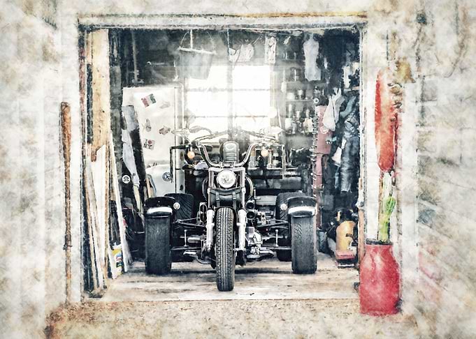 Trike in a little garage