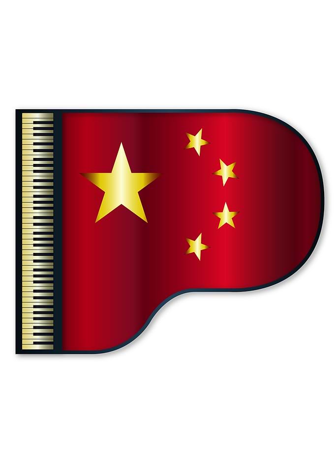 Grand Piano Chinese Flag