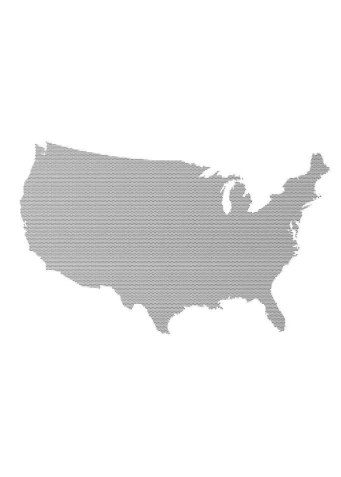 USA Map Halftone