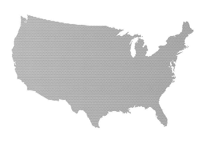 USA Map Halftone