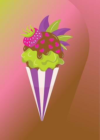 Flavoured ice cream