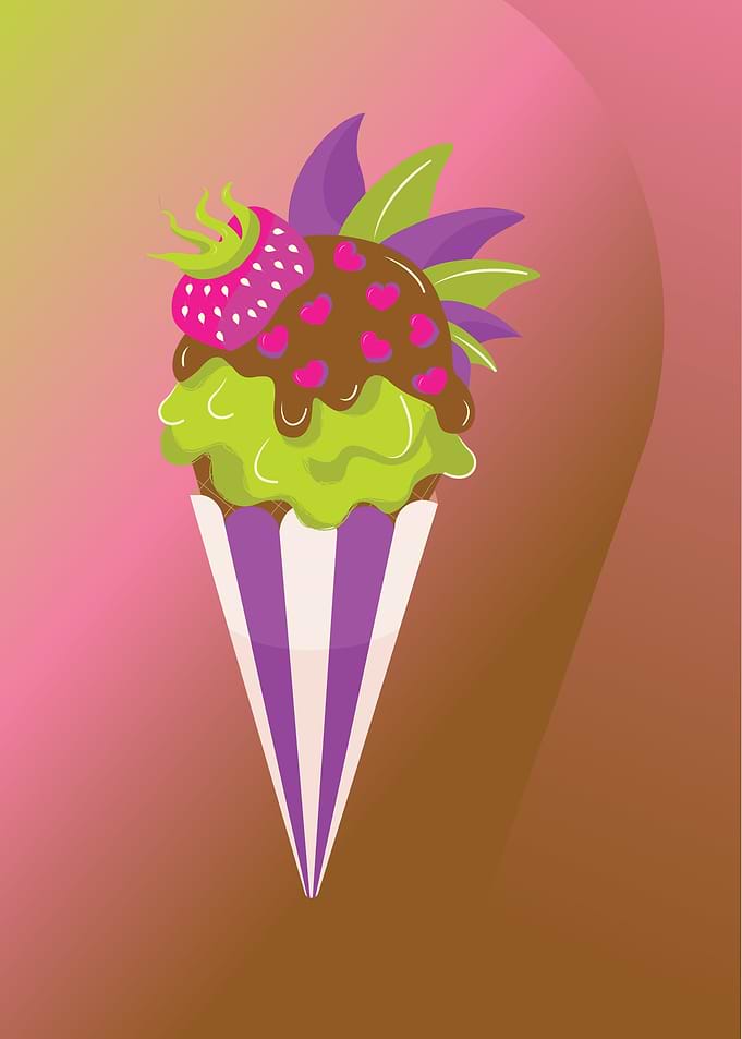 Flavoured ice cream