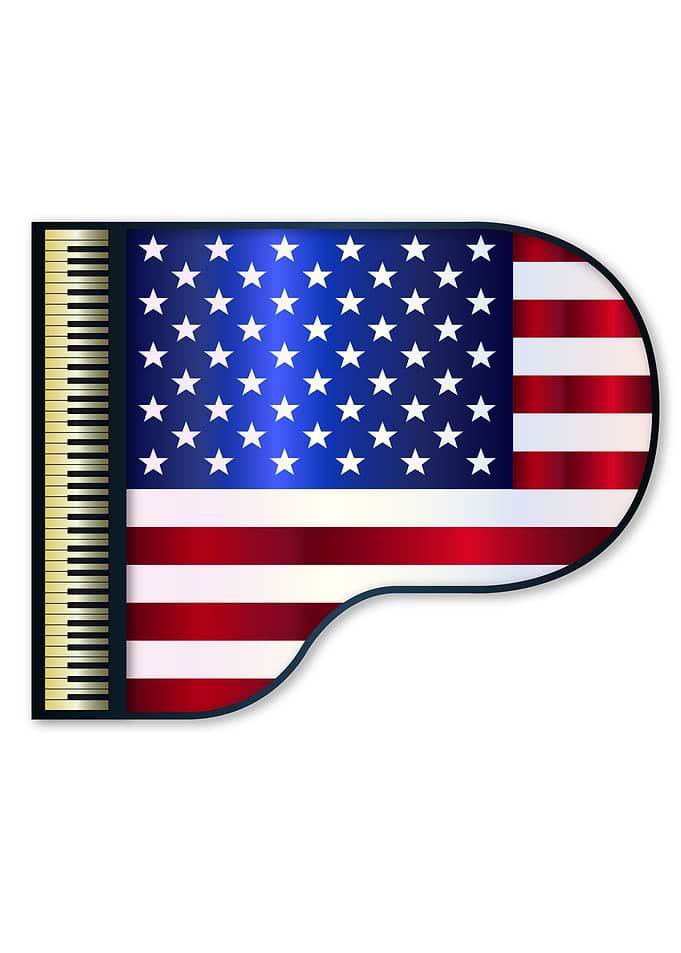 Grand Piano USA Flag