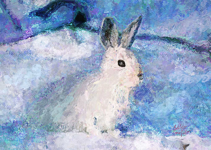 Winter Rabbit Painting