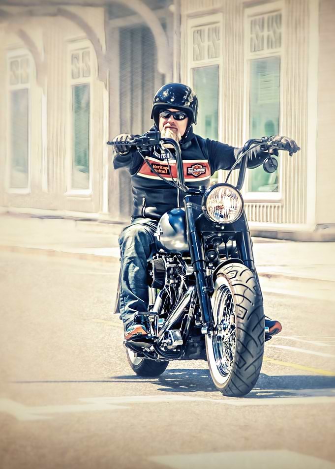 a very cool motorcyclist