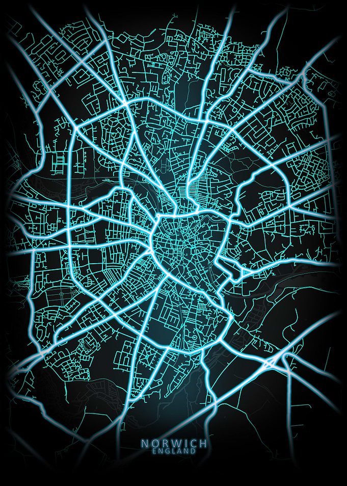 Norwich England City Map