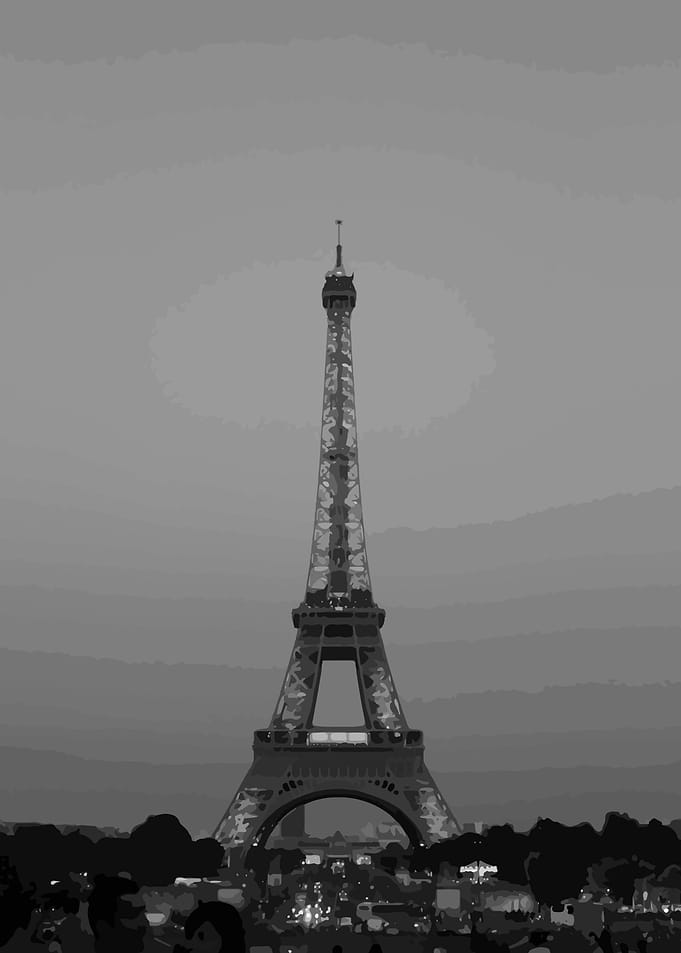 Eiffel Tower Greyscale