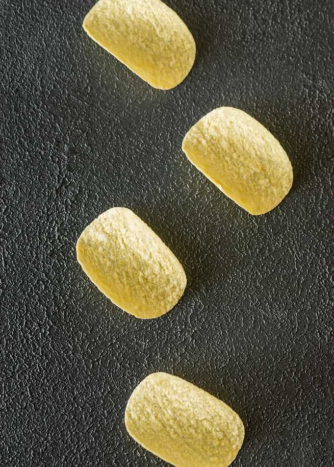 Portion of potato chips