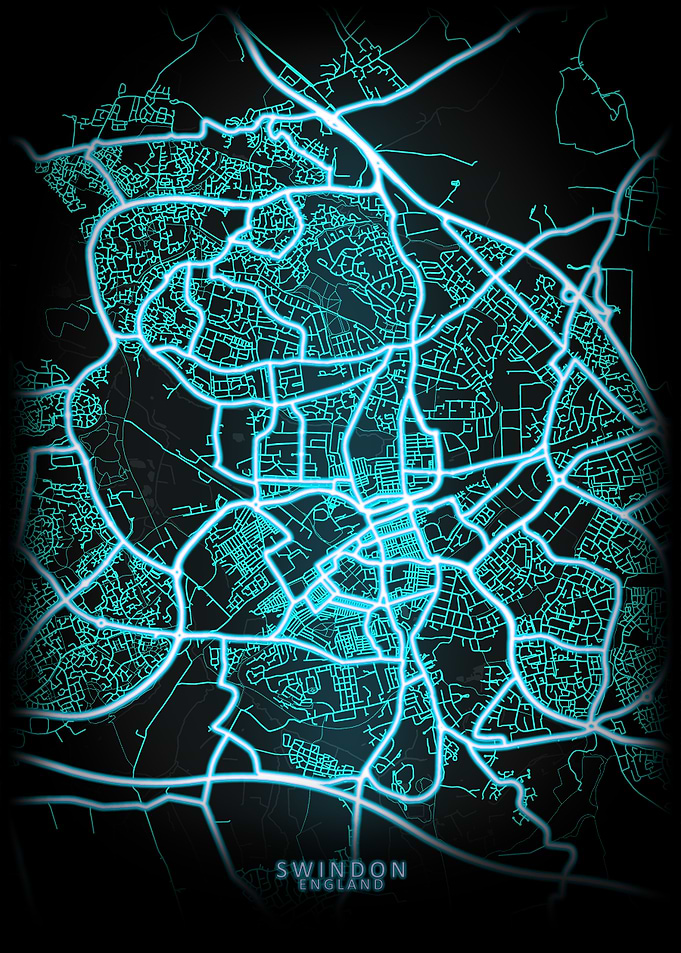 Swindon England City Map