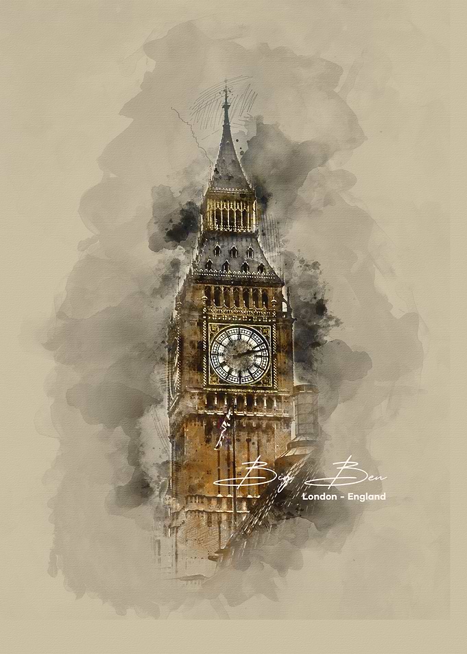 BIg Ben Watercolor