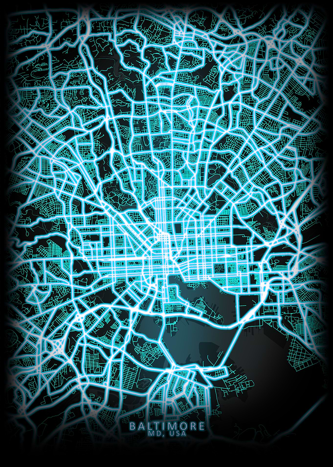 Baltimore MD USA City Map