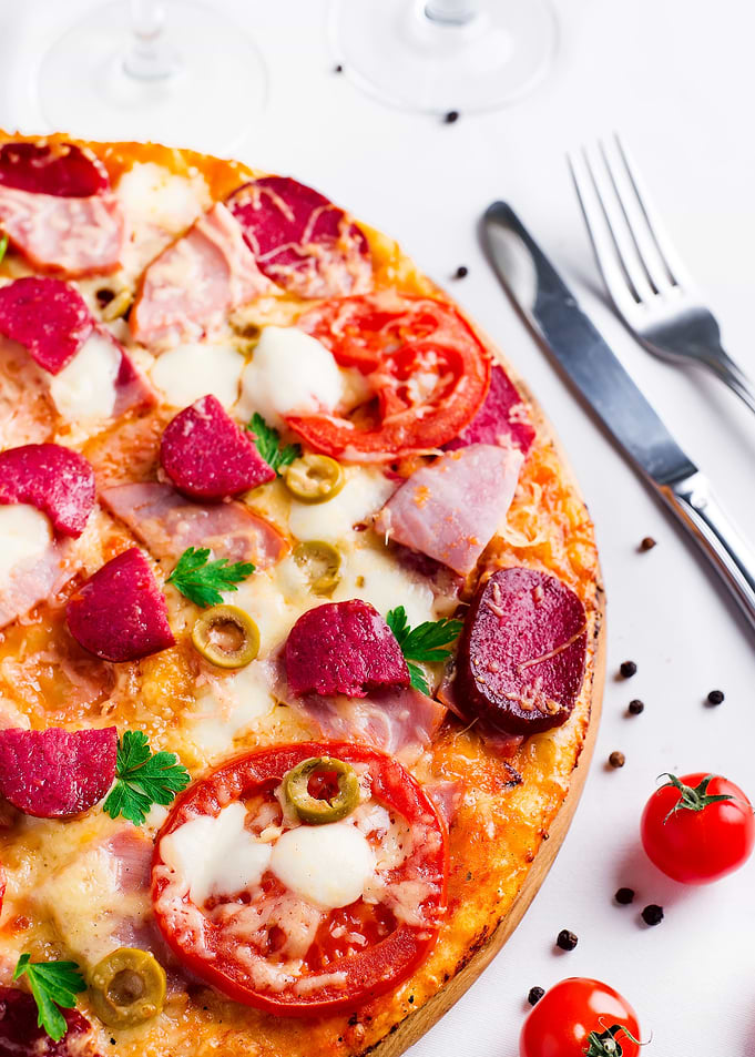 Hot pizza with Pepperoni