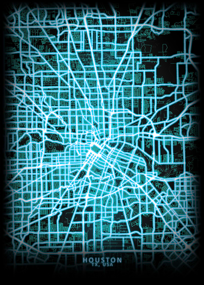 Houston TX USA City Map