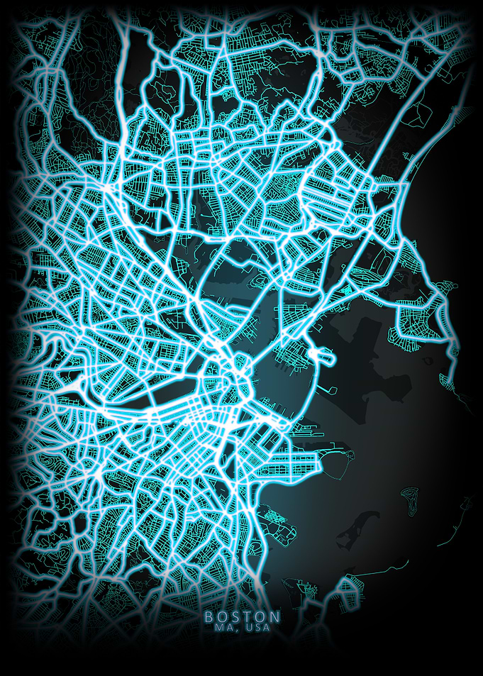 Boston MA USA City Map