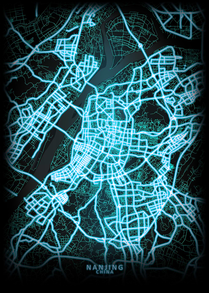 Nanjing China City Map