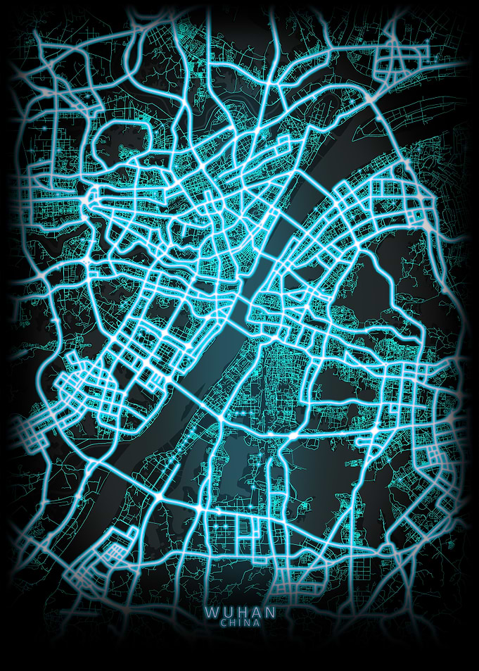 Wuhan China City Map
