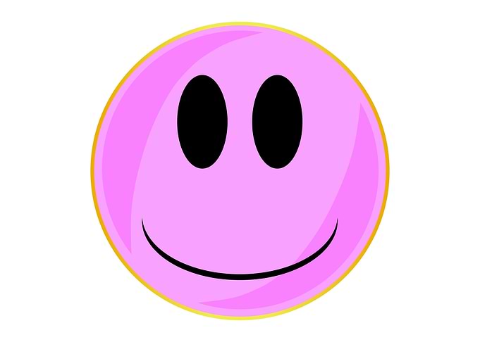 Pink Smile Face Button