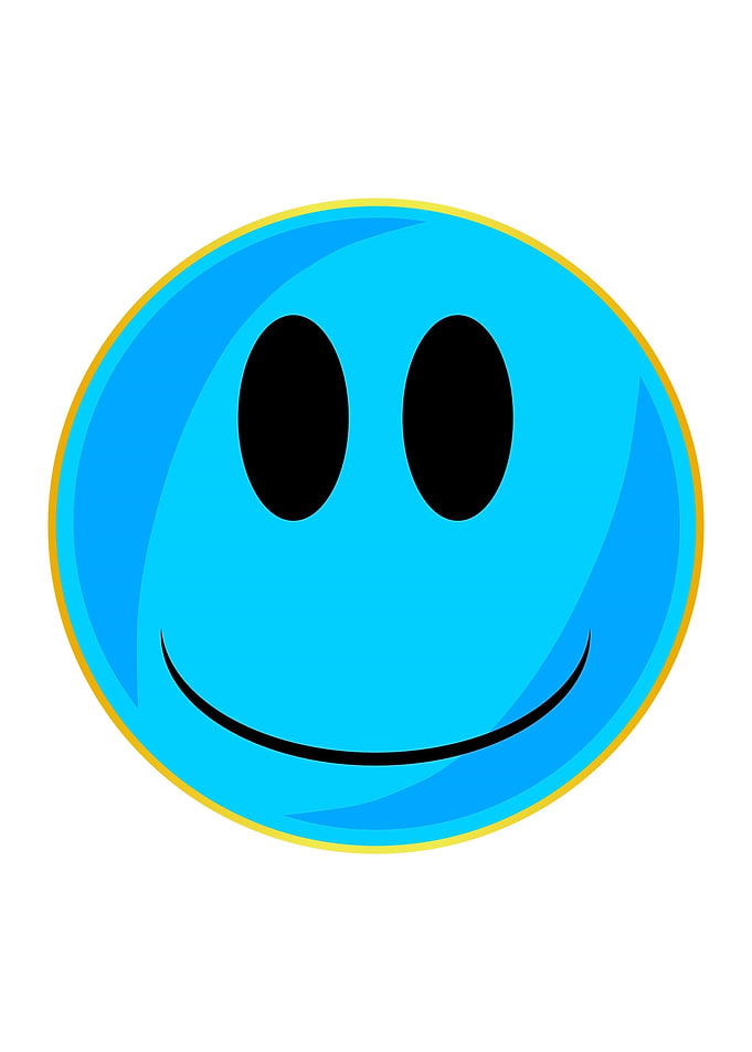 Blue Smile Face Button