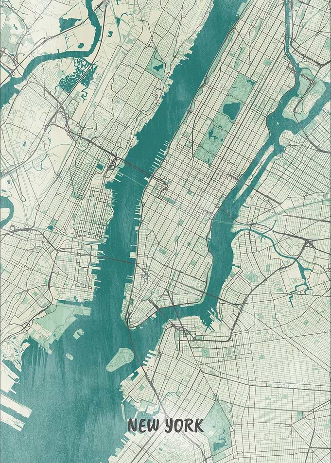 New York Map United States