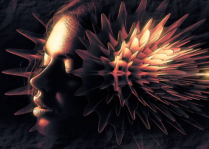 Woman with golden spiral