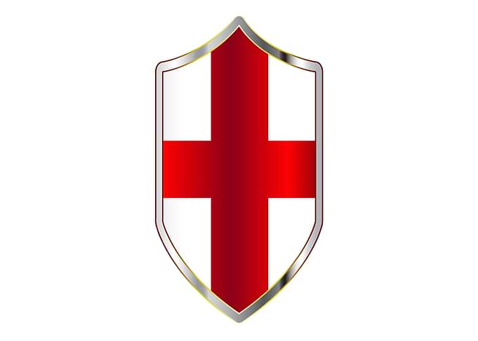 English Flag On A Shield