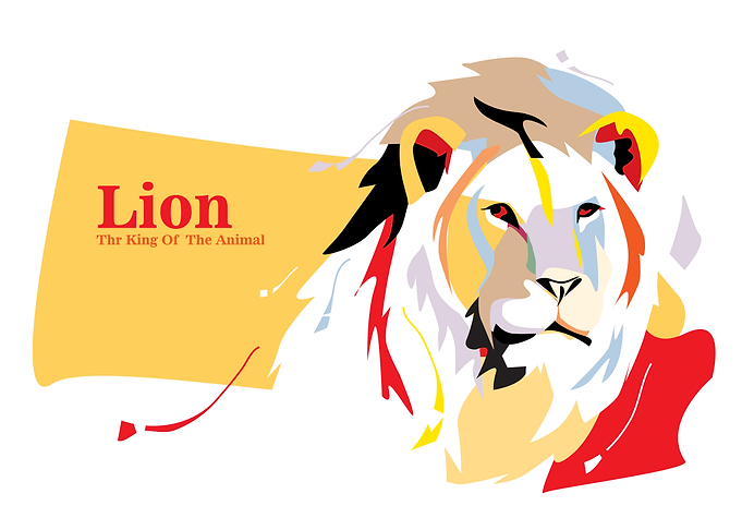 Lion in Pop Art Style