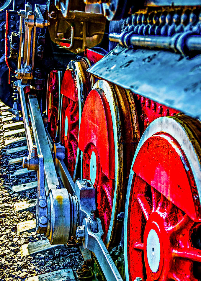 Retro Steam Train Engine