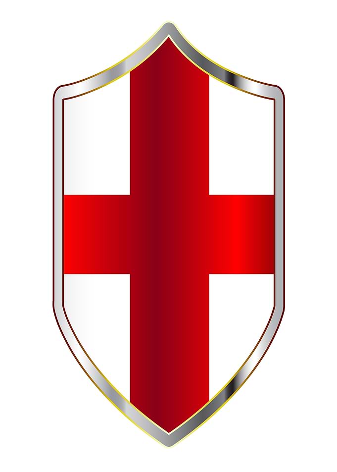 English Flag On A Shield