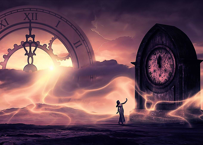Woman and wormhole