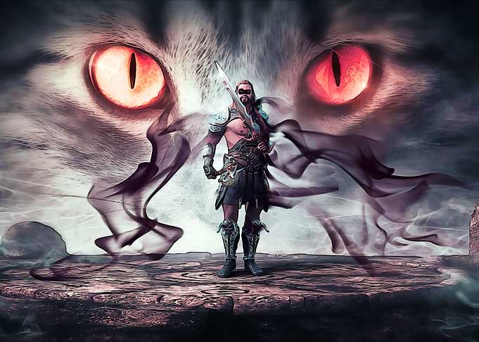 Warrior with cat eyes