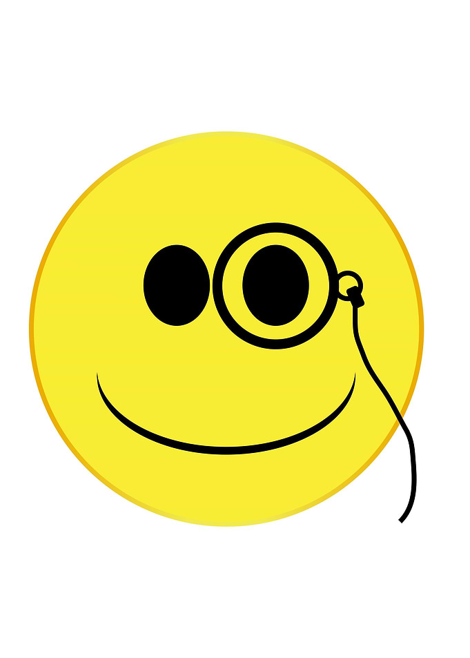 Monocle Glass Smile Face