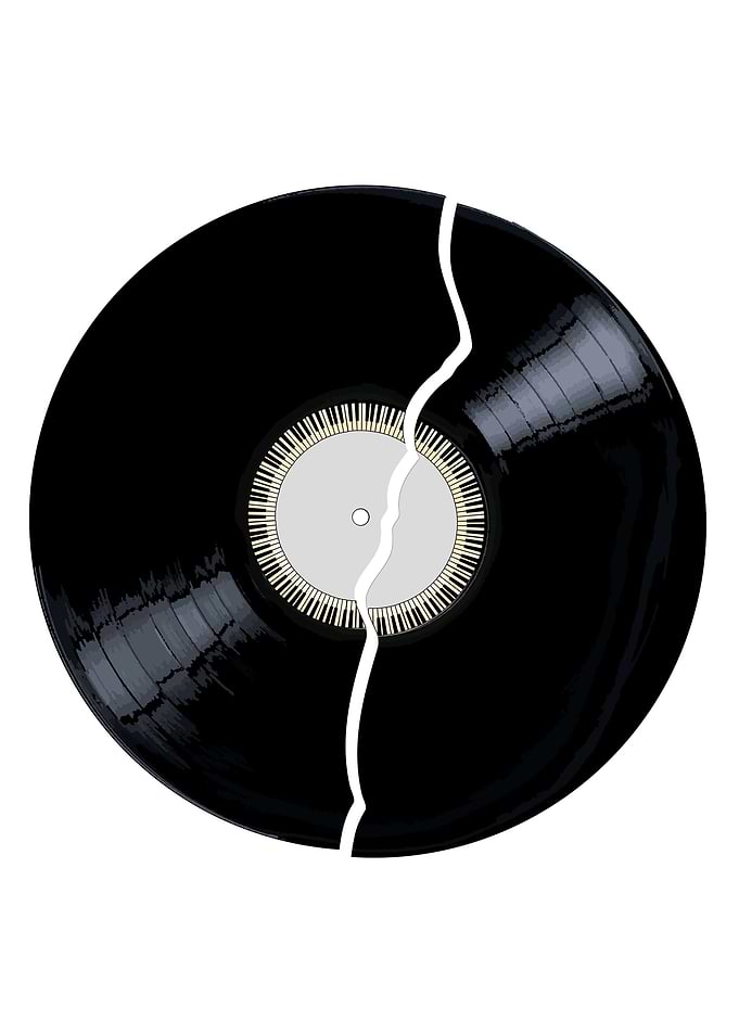 Broken Plain Label Record