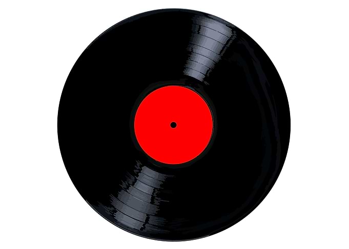 Blank Red Record Label