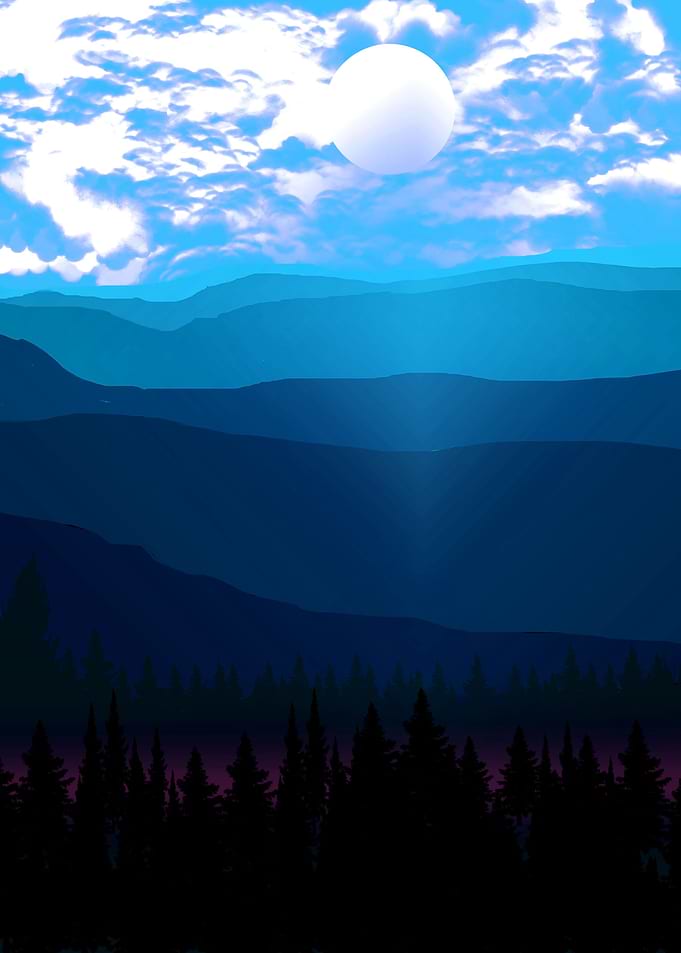 Evening Mist Mountain