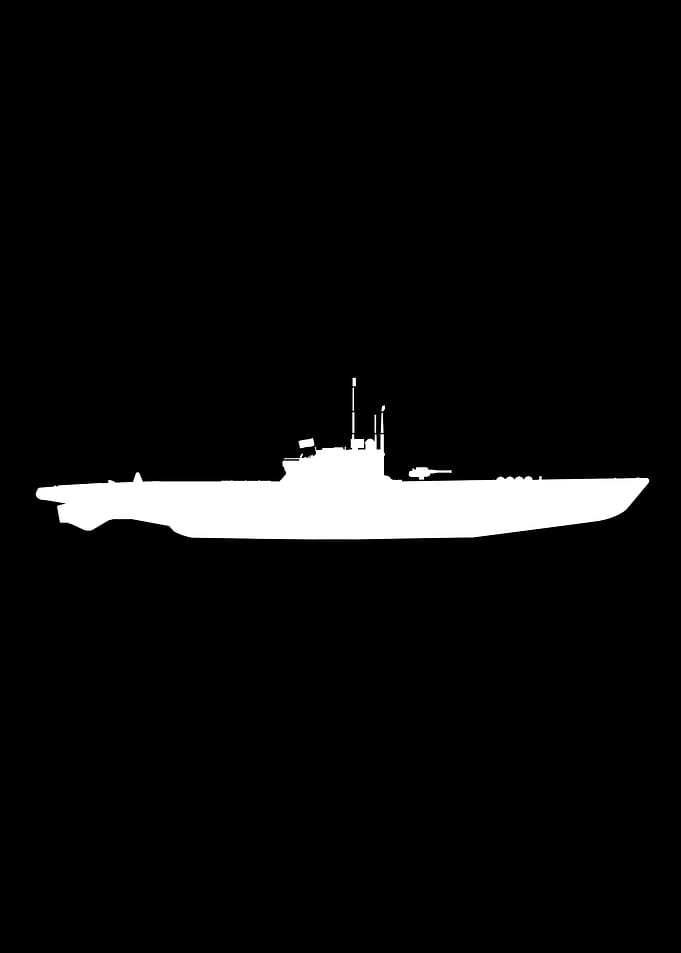 U Boat In White Silhouette