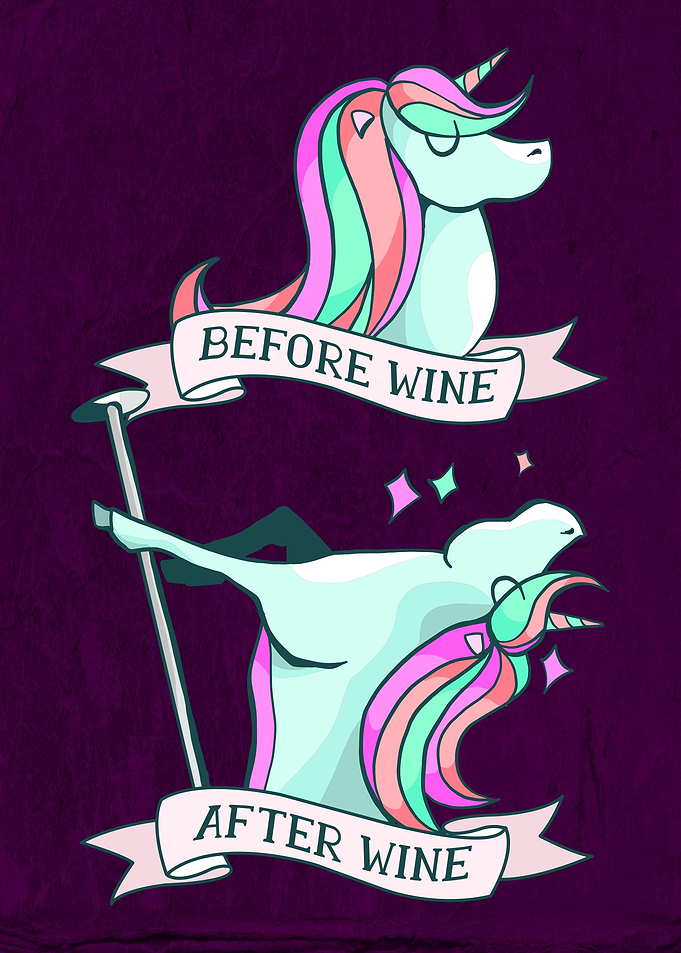 WINE UNICORN FUNNY