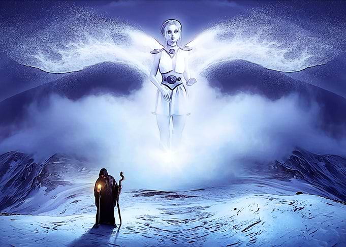 Sorcerer with angel
