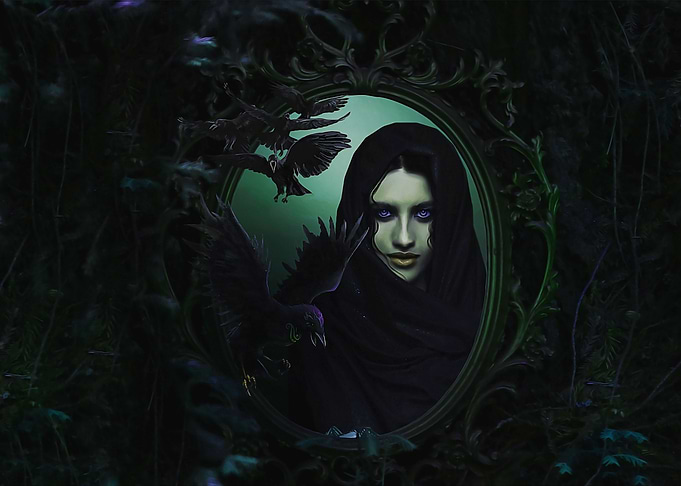 Witch with a crow