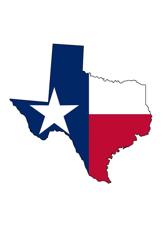 Texas Map Outline and Flag