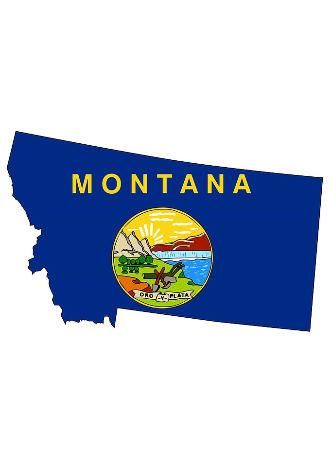Montana State Outline Map