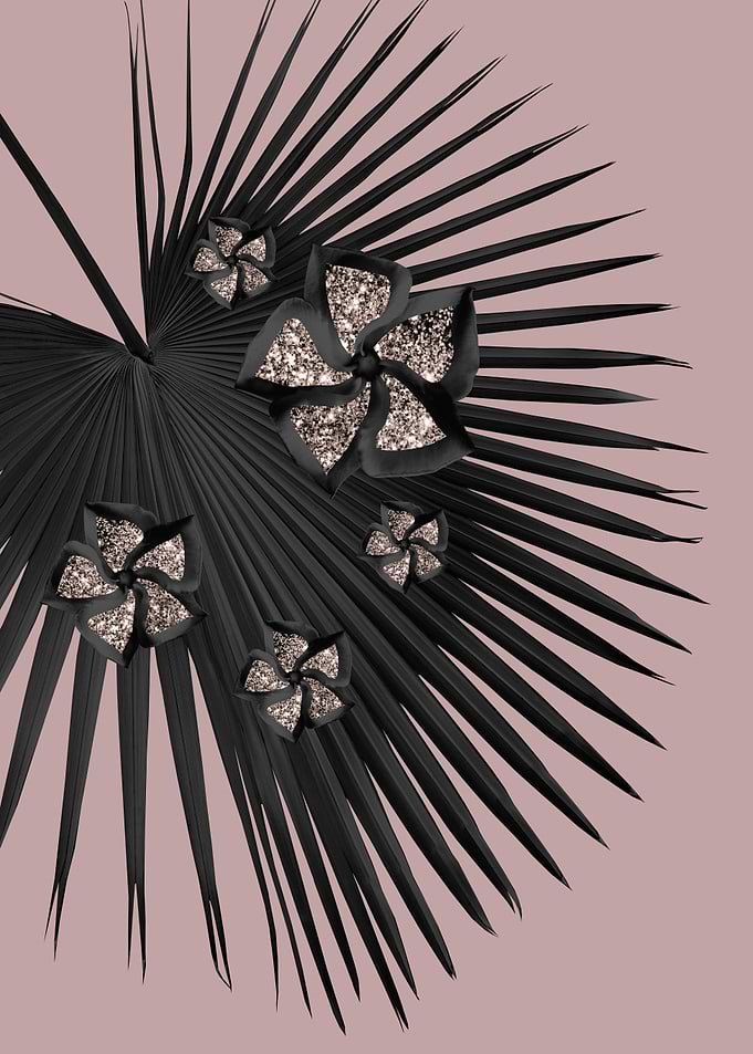 Fan Palm Floral Glitter 3