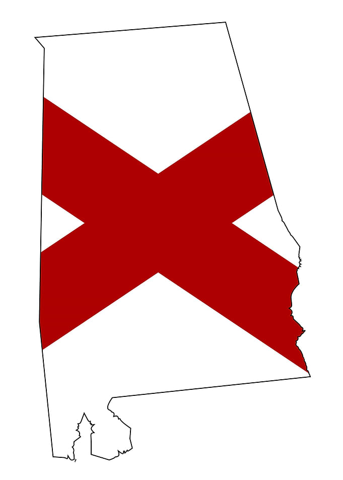 Alabama State Flag Map