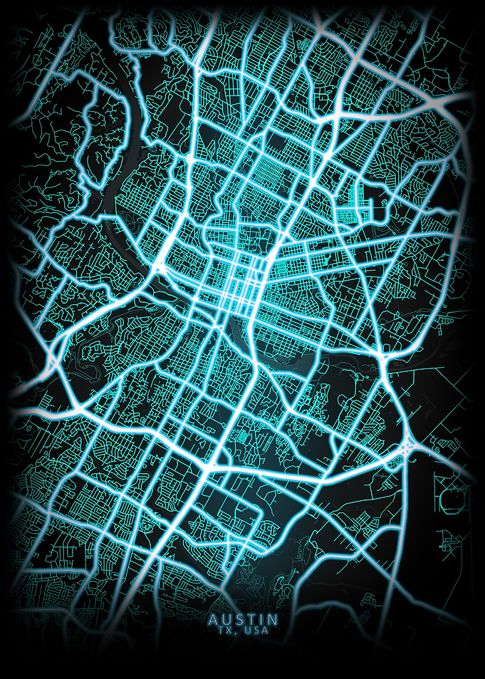 Austin TX USA City Map