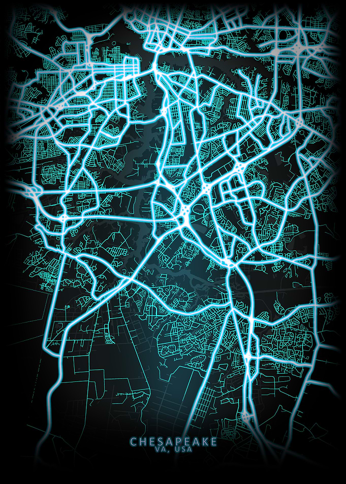Chesapeake VA USA City Map