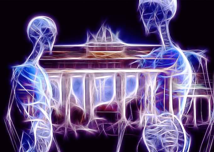 Ghosts facing a house