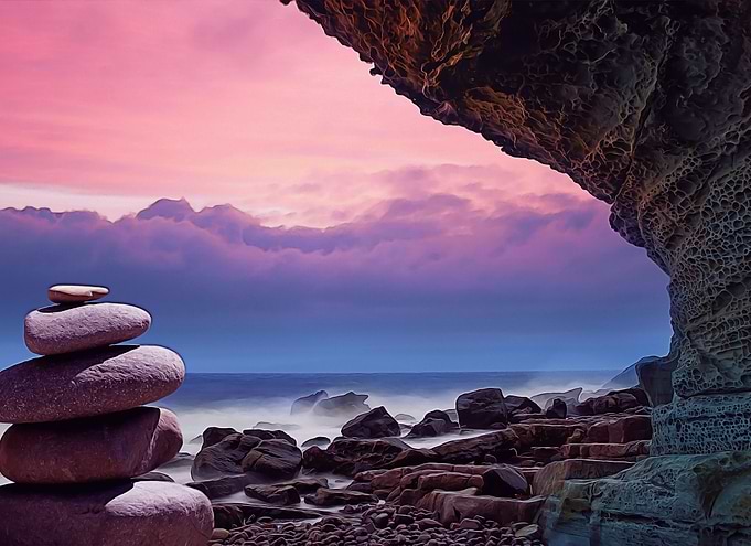 Colorful stone stack
