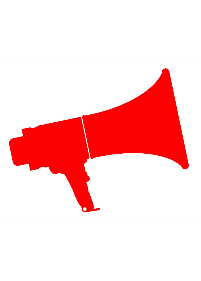 Red Isolated Megaphone