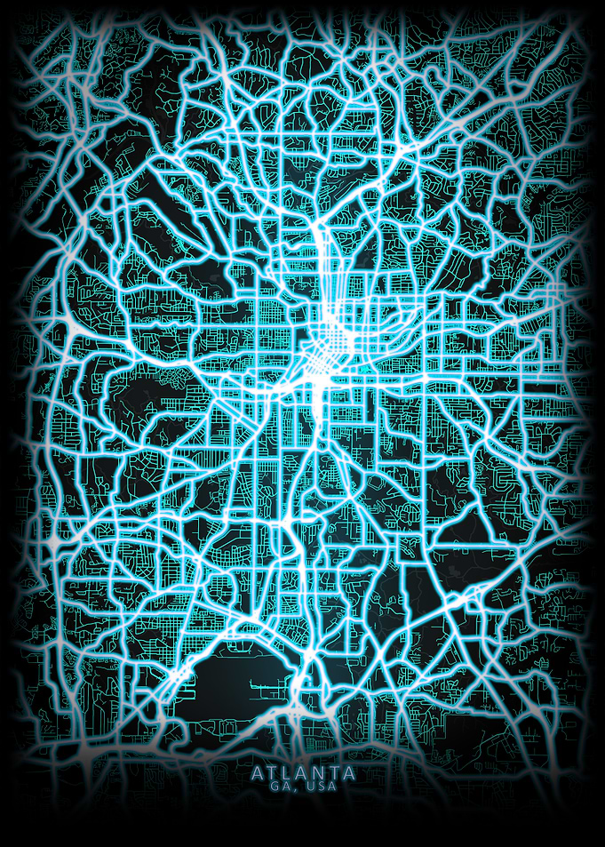 Atlanta GA USA City Map