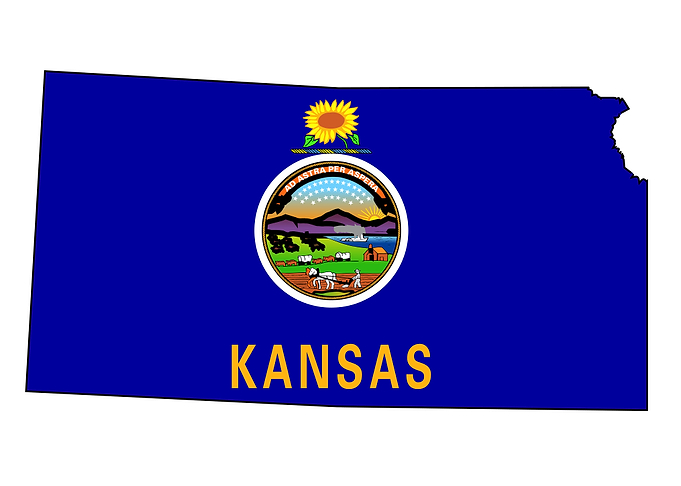 Kansas Map and Flag