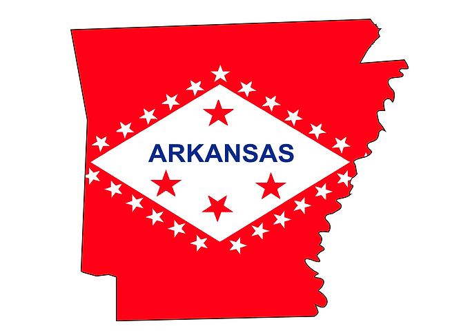Arkansas State Flag Map